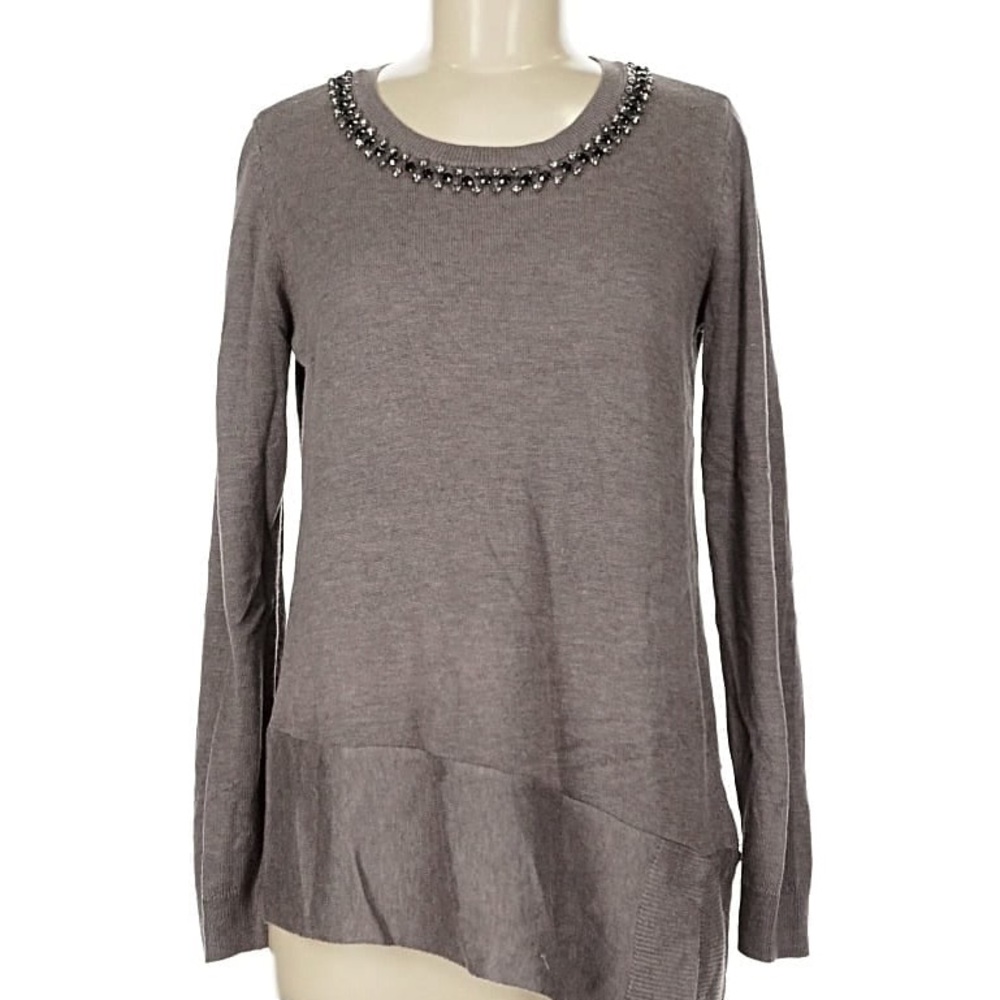 Simply Vera Vera Wang Jeweled Neckline,Embellished Neckline Sweater